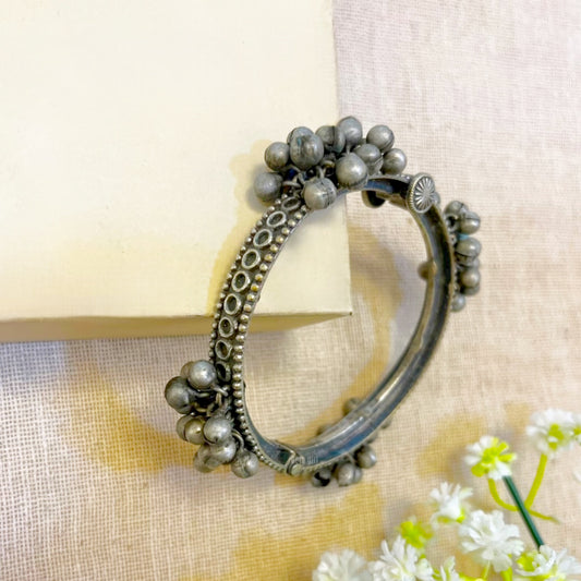 "Ghunghroo" Silver Look Alike Oxidised Kada2