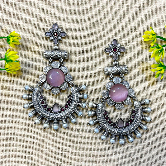 "Half Moon" Silver Look Alike Earrings