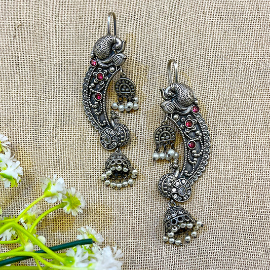 "Mandli" Silver Look Alike Oxidized Earcuffs