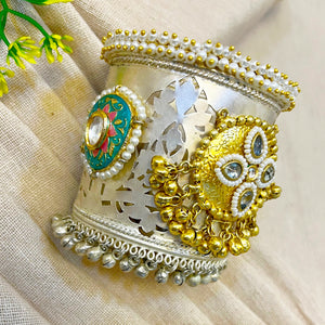 Dual tone kundan handcuff Dual tone kundan handcuff
