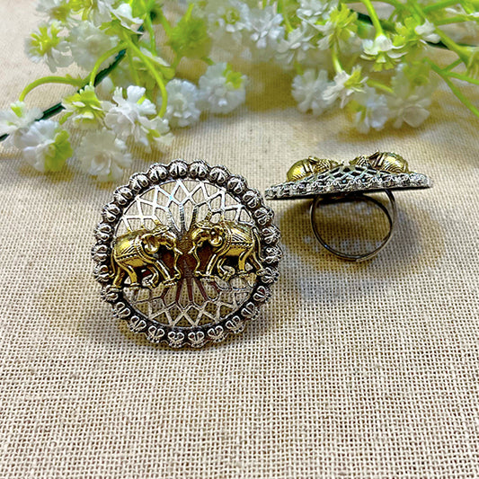 "Infinity" Silver Look Alike Oxidized Dual Tone Rings