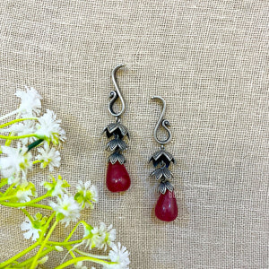"Pearl" Silver Look Alike Stone Earrings "Pearl" Silver Look Alike Stone Earrings