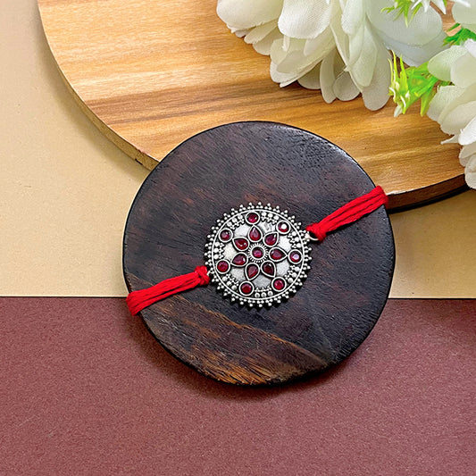 "Kashi" Silver Look Alike Oxidized Rakhi