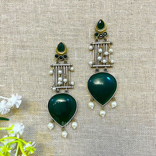 pista green colour earrings