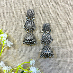 "Misty" Silver Look Alike Oxidized Earring "Misty" Silver Look Alike Oxidized Earring