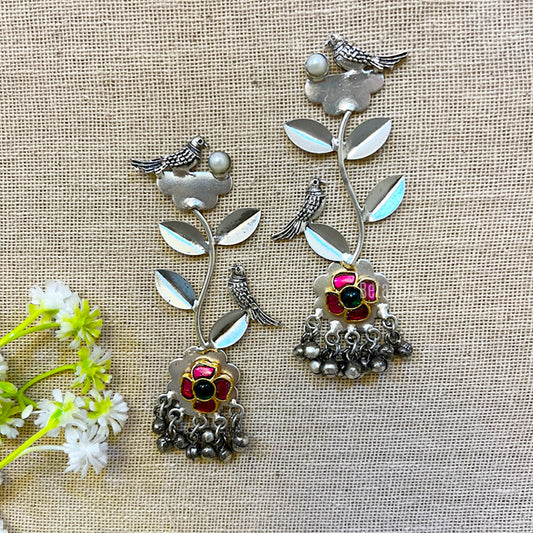 "Ethereal" Silver Look Alike Oxidized Earring