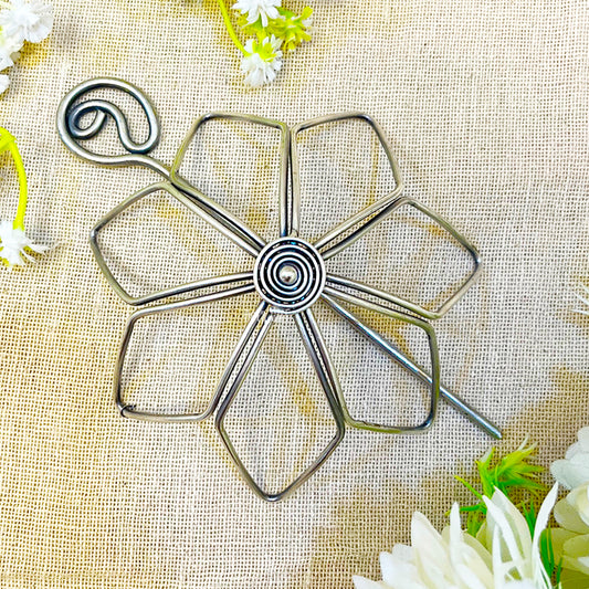 "Glam" Silver Look Alike Oxidized Hair Bun