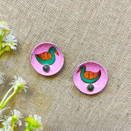 "Twirl" Silver Look Alike Oxidized Earring