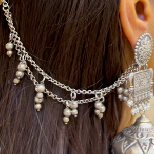"Gleam" Silver Look Alike Oxidized EarChain "Gleam" Silver Look Alike Oxidized EarChain