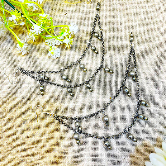 "Gleam" Silver Look Alike Oxidized EarChain