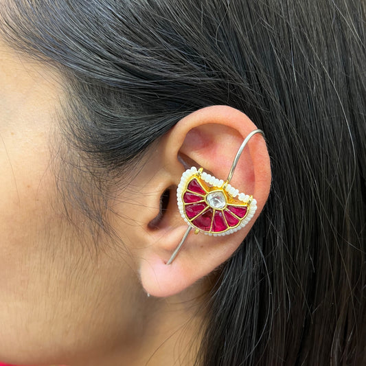 "Grace" Siver Look Alike Kundan Arrow Earcuff