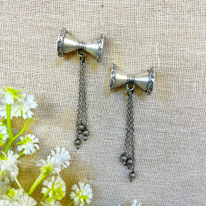 "Damru" Silver Look Alike Oxidized Earring "Damru" Silver Look Alike Oxidized Earring