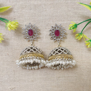 "Chimes" Silver Look Alike Dual Tone Earrings "Chimes" Silver Look Alike Dual Tone Earrings