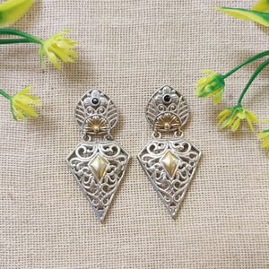 "Synjet" Silver Look Alike Dual Tone Earrings "Synjet" Silver Look Alike Dual Tone Earrings