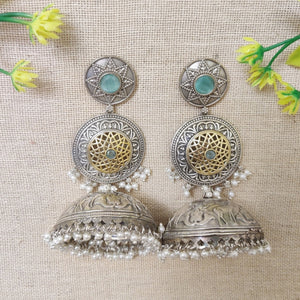 dual tone jhumka earrings dual tone jhumka earrings
