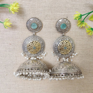 "Enhanz" Silver Look Alike Dual Tone Earrings "Enhanz" Silver Look Alike Dual Tone Earrings