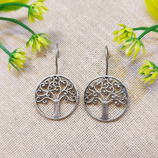 "Treez" Silver Look Alike Danglers
