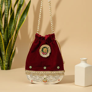 Maroon Potli Purse Maroon Potli Purse