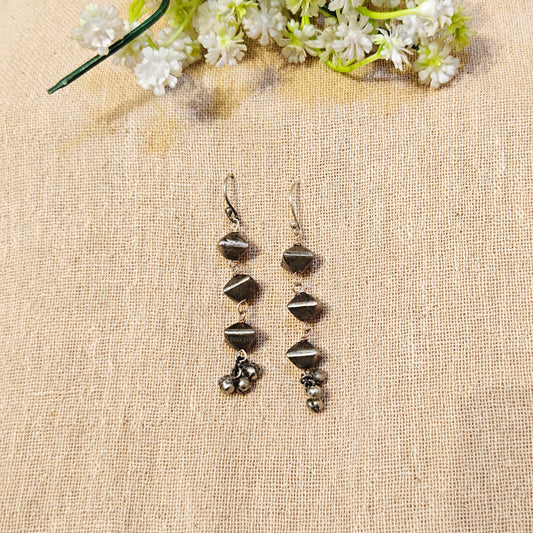 Silver beaded earrings