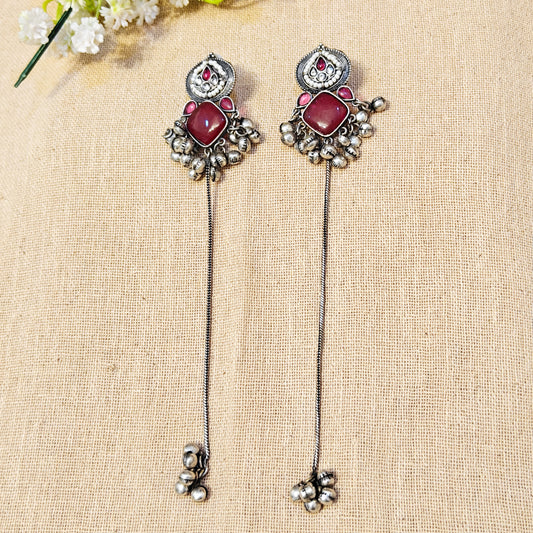 "Daisy"Silver Look Alike Stone Earrigs
