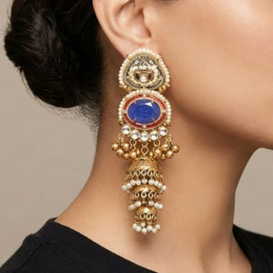 Tassel Golden Jhumka Earrings for Women with Gungroo Tassel Golden Jhumka Earrings for Women with Gungroo