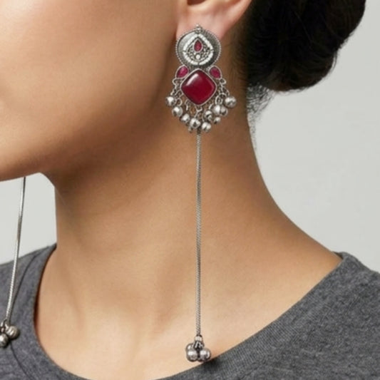 "Daisy"Silver Look Alike Stone Earrings