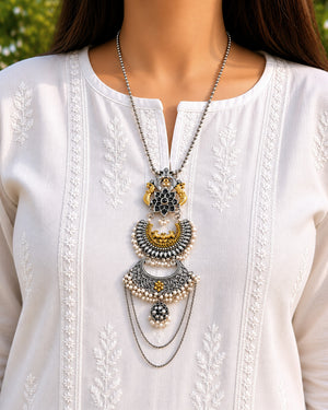 Poppy Dual Tone Fusion Traditional Necklace Set Poppy Dual Tone Fusion Traditional Necklace Set