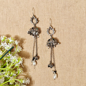 "Regal"Silver Look Alike Oxidized Dangler "Regal"Silver Look Alike Oxidized Dangler