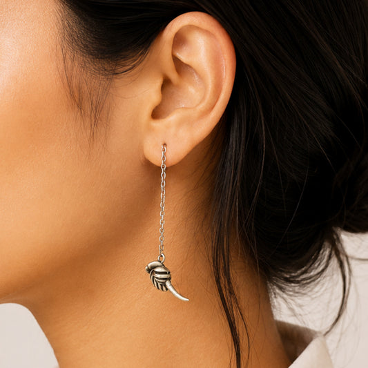 "Rusteec"Silver Look Alike Oxidized Earring