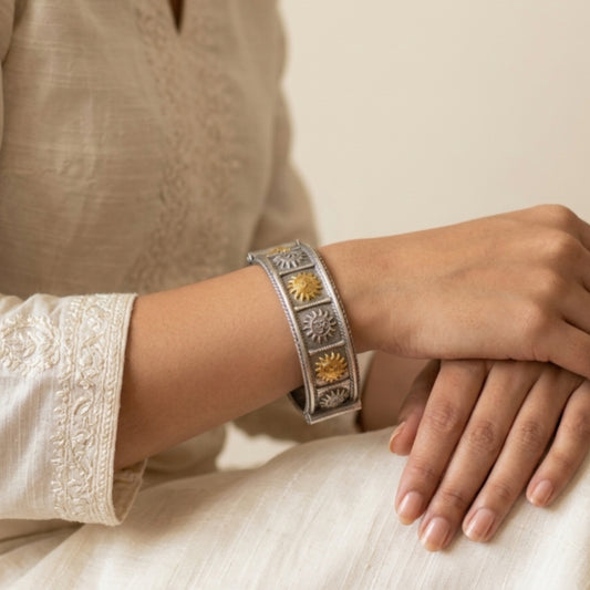 "Fateh" Silver Look Alike Dual Tone Kada
