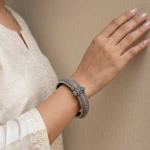 "Rosett" Silver Look Alike Oxidized Kada "Rosett" Silver Look Alike Oxidized Kada