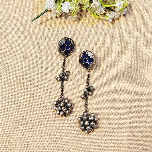 "Opal"Silver Look Alike Stone Earring