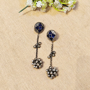 "Opal"Silver Look Alike Stone Earring "Opal"Silver Look Alike Stone Earring