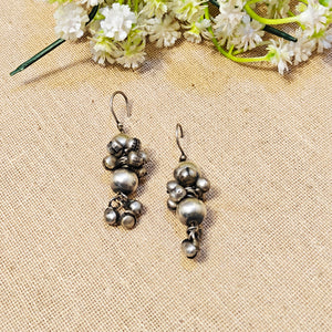 "Ethnic"Silver Look Alike Printed Dangler "Ethnic"Silver Look Alike Printed Dangler