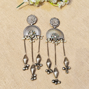 "Rose"Silver Look Alike Stone Earring "Rose"Silver Look Alike Stone Earring
