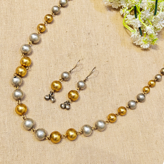 "Serenity"Silver Look Alike Dual Tone Necklace