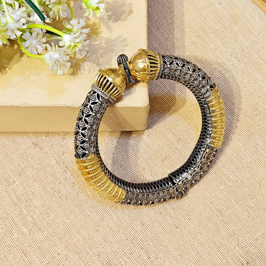 "Azure" Silver Look Alike Dual Tone Kada