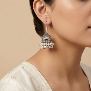 "Tide"Silver Look Alike Oxidized Dangler "Tide"Silver Look Alike Oxidized Dangler
