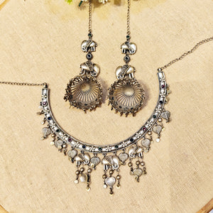 "Solis"Silver Look Alike Oxidized Choker "Solis"Silver Look Alike Oxidized Choker