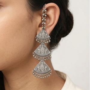 "Enchant"Silver Look Alike Oxidized Earring "Enchant"Silver Look Alike Oxidized Earring