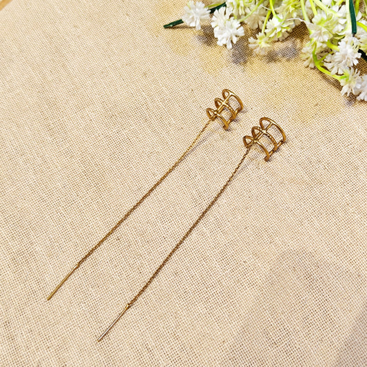 "Tessa" Silver Look Alike Golden Earcuff