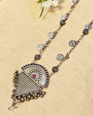 "Zelvia"Silver Look Alike Oxidized MobileChain "Zelvia"Silver Look Alike Oxidized MobileChain