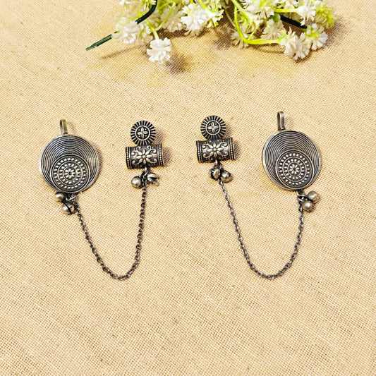 "Zephyra"Silver Look Alike Oxidized Earcuff