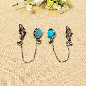 "Amoura"Silver Look Alike Stone Earcuffs "Amoura"Silver Look Alike Stone Earcuffs