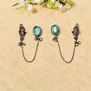 "Amoura"Silver Look Alike Stone Earcuffs "Amoura"Silver Look Alike Stone Earcuffs