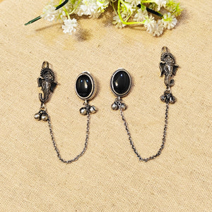 "Amoura"Silver Look Alike Stone Earcuffs "Amoura"Silver Look Alike Stone Earcuffs