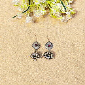 "Elva"Silver Look Alike Oxidized Dangler "Elva"Silver Look Alike Oxidized Dangler