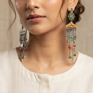 "Omira"Silver Look Alike Printed Earrings "Omira"Silver Look Alike Printed Earrings