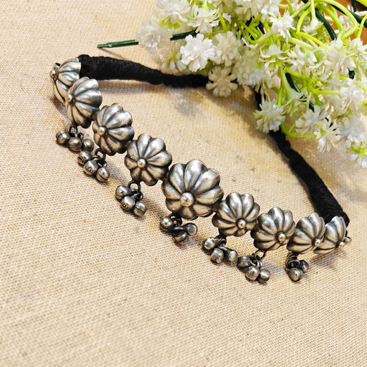 "Fool" Silver Look Alike Oxidized Choker