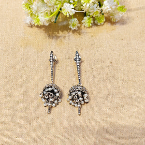 "Ira"Silver Look Alike Oxidized Earrings "Ira"Silver Look Alike Oxidized Earrings